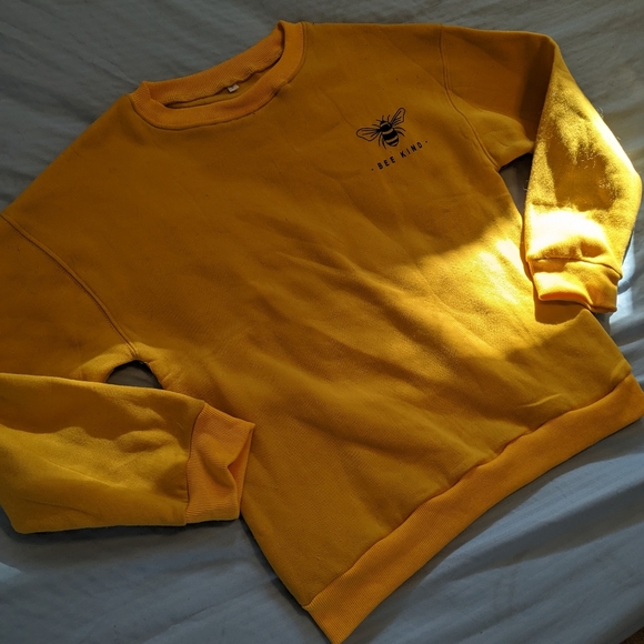 2/$20 BEE KIND Mustard Crew Neck Sweater - Picture 7 of 7